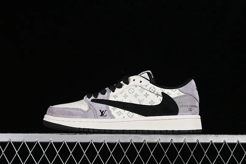 All categories Air Jordan Jordan series basketball shoes Air Jordan 1 Low high-end customized low-top sneakers Travis Scott x Fragment Design x Jordan Air Jordan 1 Low OG SP AJ1 Joe 1 LV gray black pig eight print low-top cultural casual sneakers SJ2068-101